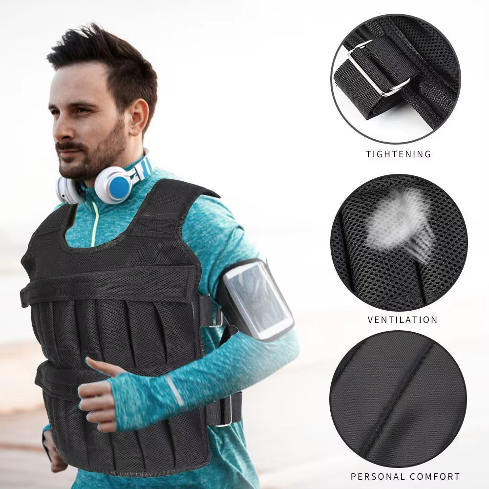 Running Weighted Vest 3/15/35Kg 1-20/1-50KG Adjustable Workout Weight Vest Exercise Vest for Workout Strength Training Running
